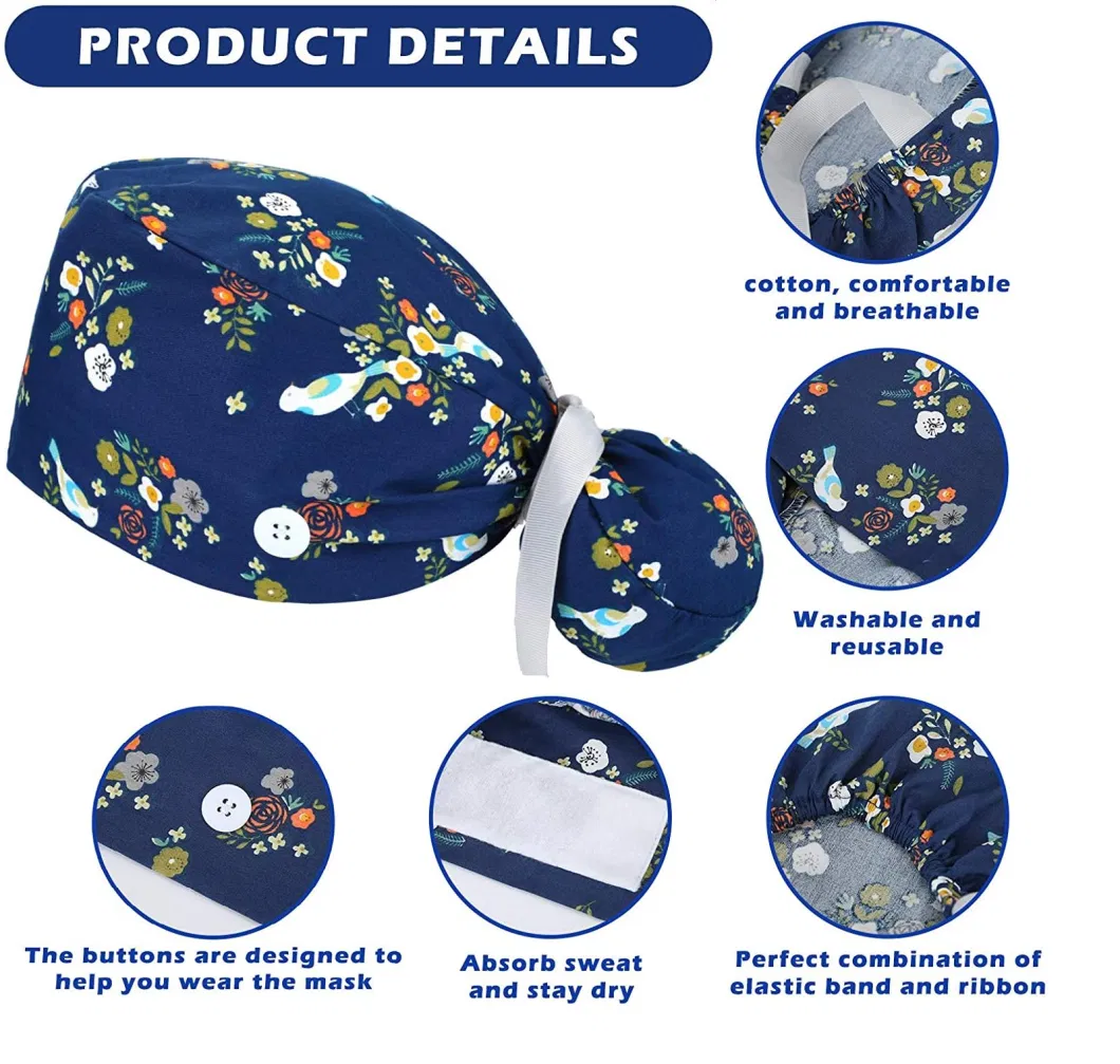 New Arrivals Polyester Cotton Adjust Surgical Medical Lab Scrub Hat