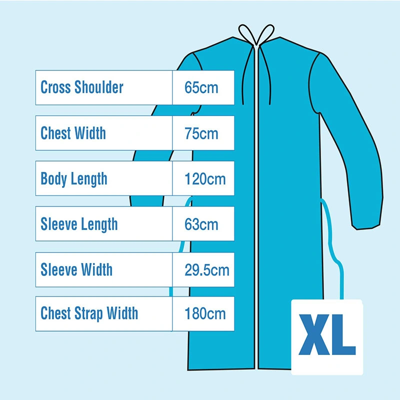 Clip Disposable Srugical Gown with FDA for Adult